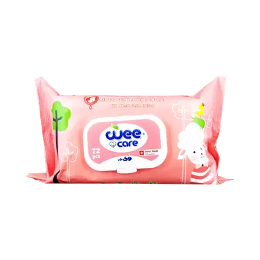 دستمال مرطوب کودک حاوی روغن بادام پاکتی 72 عددی وی کر Wee Care
